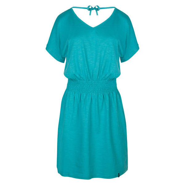 V-Neck Jersey Dress Sea Blue