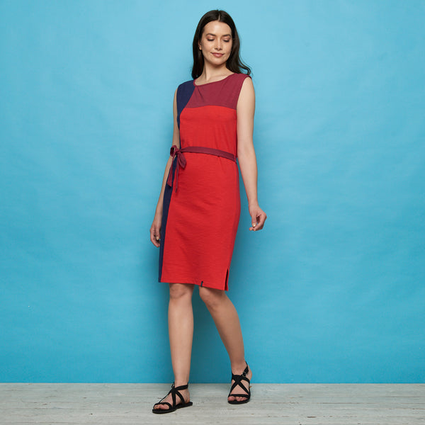 Colorblock Slub Jersey Dress **Clearance Final Sale- Available in XS & XL**