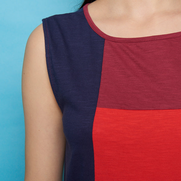 Colorblock Slub Jersey Dress **Clearance Final Sale- Available in XS & XL**