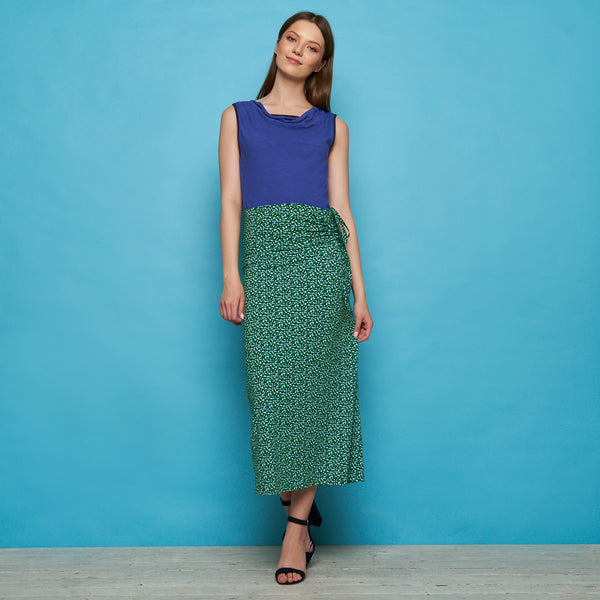 Halter Dress Green Print