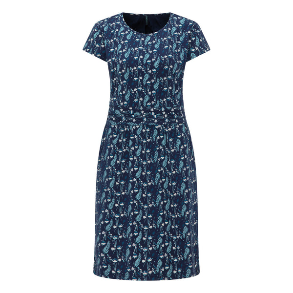 Organic Jersey Pocket Dress Botanical Blue