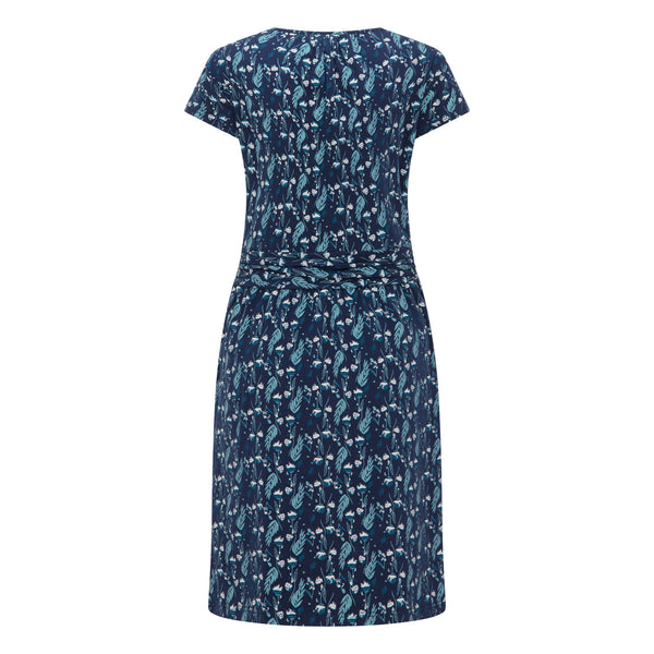 Organic Jersey Pocket Dress Botanical Blue