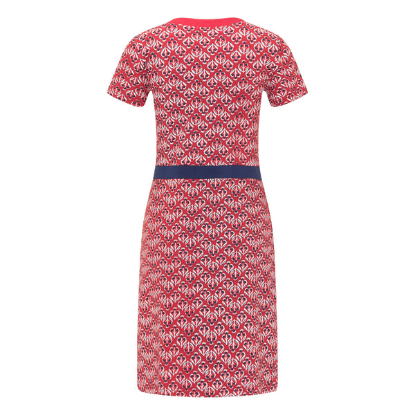 Organic Jersey Dress Red Print **Clearance Final Sale - Only One Left in XL**