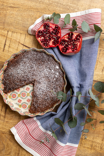 Tea Towels Blue with Stripes/Set of 2