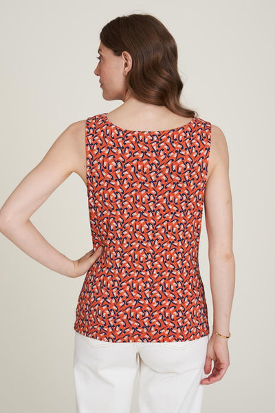 Sleeveless Cascade Jersey Top Songbird Print