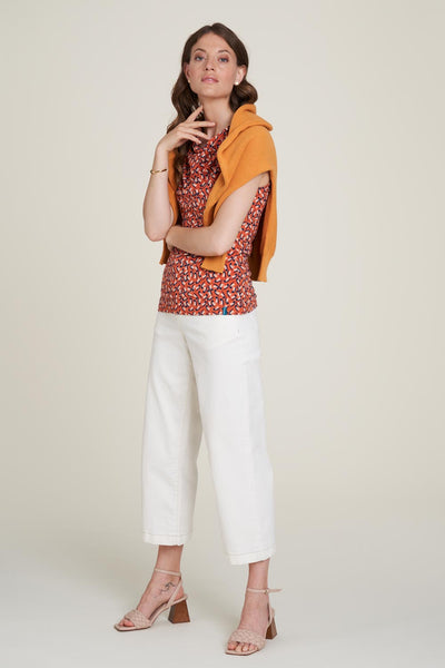 Sleeveless Cascade Jersey Top Songbird Print