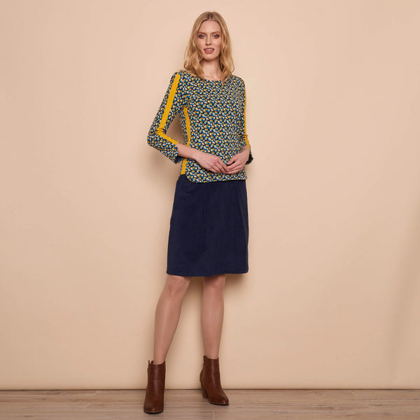 Long Sleeve Top Retro Navy  **Clearance Final Sale - Available in L & XL**