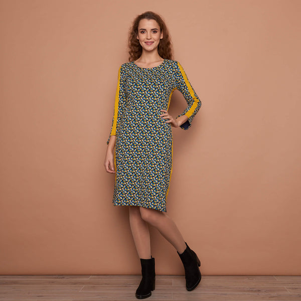 Jersery Dress Levia Retro Navy  **Clearance Final Sale- Available in XS & S**