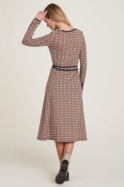 Tie Waist Jersey Dress Lotus Navy - *Available in XS & L*