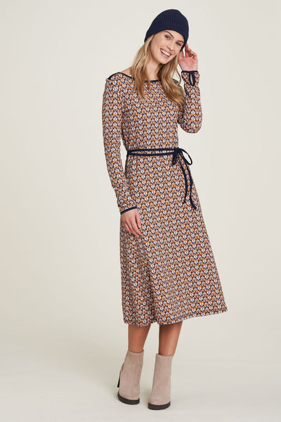 Tie Waist Jersey Dress Lotus Navy - *Available in XS & L*