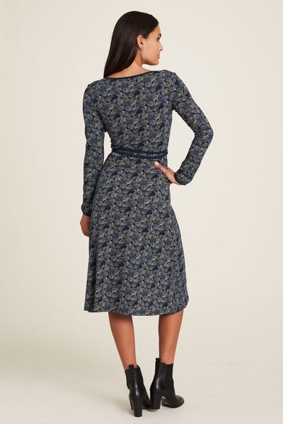 Tie Waist Jersey Dress Moonlight Print