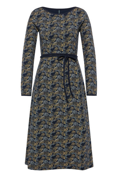 Tie Waist Jersey Dress Moonlight Print