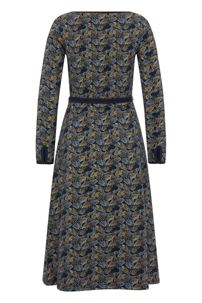 Tie Waist Jersey Dress Moonlight Print