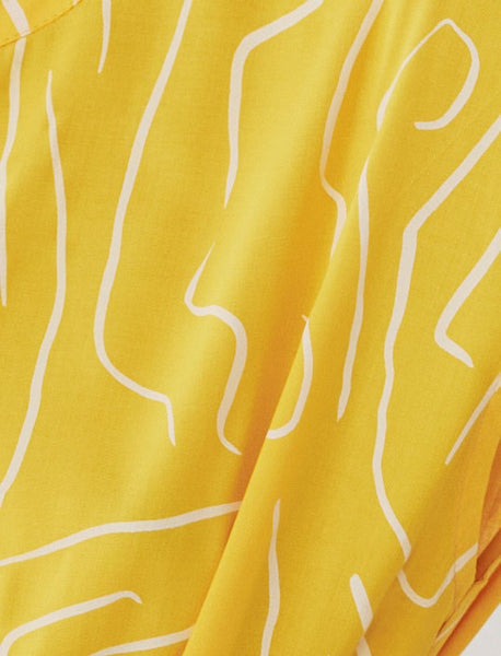 Dilara Top Yellow Print