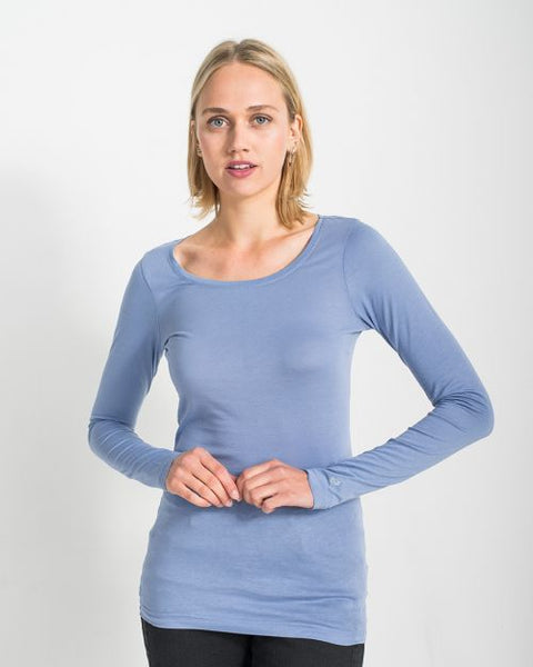 Long Sleeve Pure Shirt Periwinkle Blue