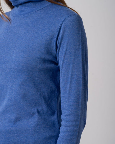 Melange Cotton Turtleneck Marine