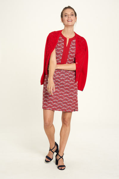 Organic Jersey Dress Red Print **Clearance Final Sale - Only One Left in XL**