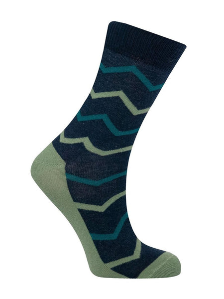 KO Zig Zag Socks Navy