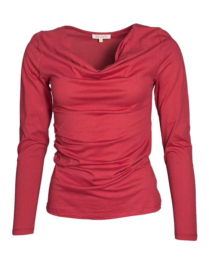 Long Sleeve Cascade Shirt Ruby