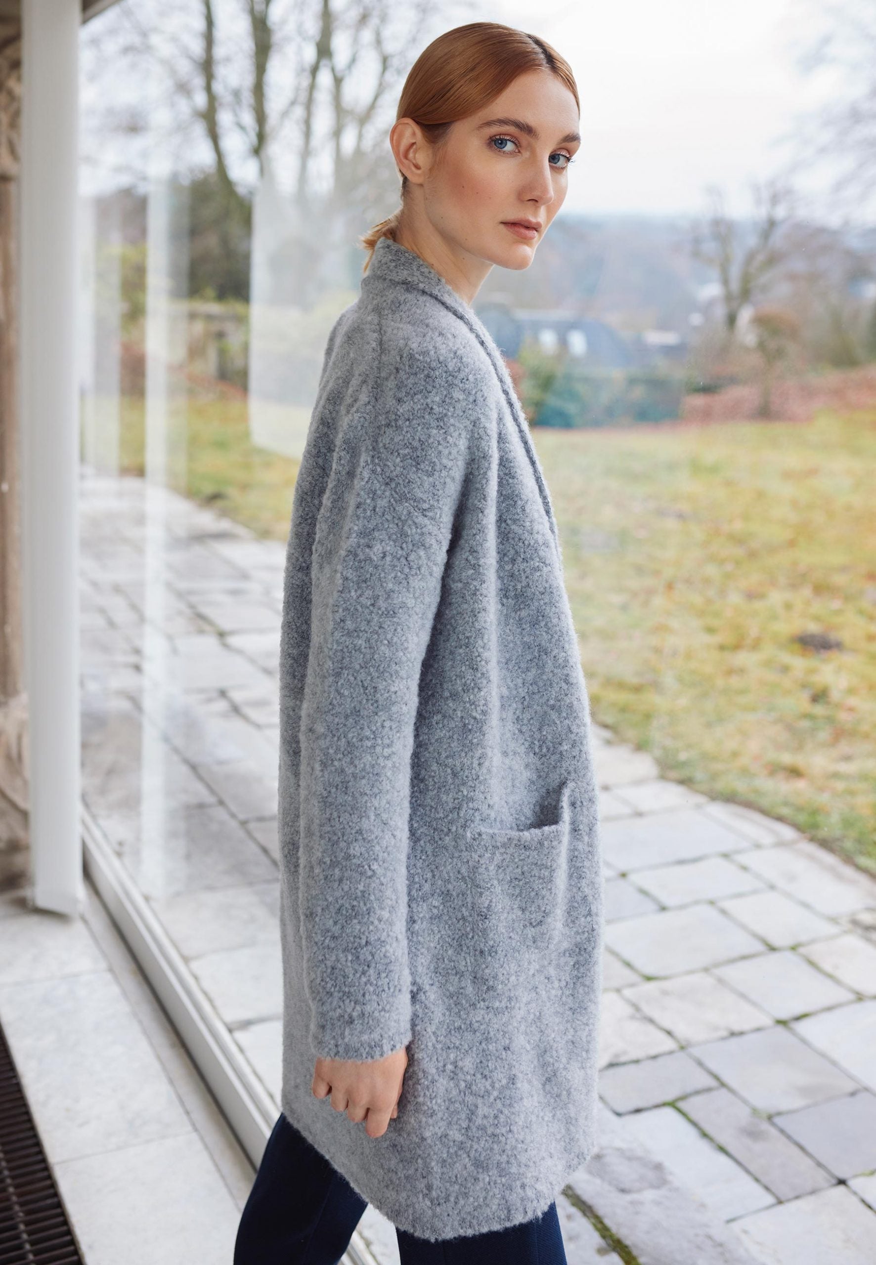 Boucle Cardigan Silver Melange – Jolie Kai