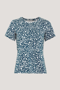 Rina Top Ocean Blue Print