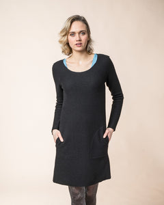 Wool Pocket Dress Black