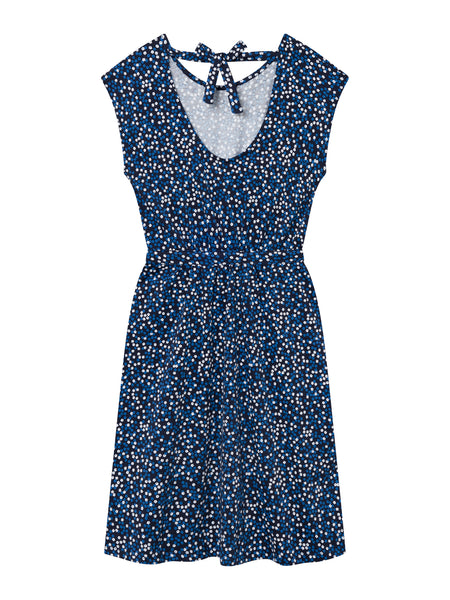 Poppy Print Jersey Dress Blue/White