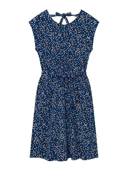 Poppy Print Jersey Dress Blue/White