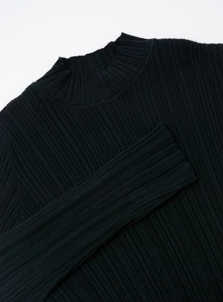 Irina Organic Rib Knit Dress Black  **Only One Left**