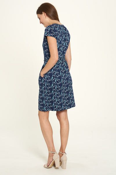 Organic Jersey Pocket Dress Botanical Blue