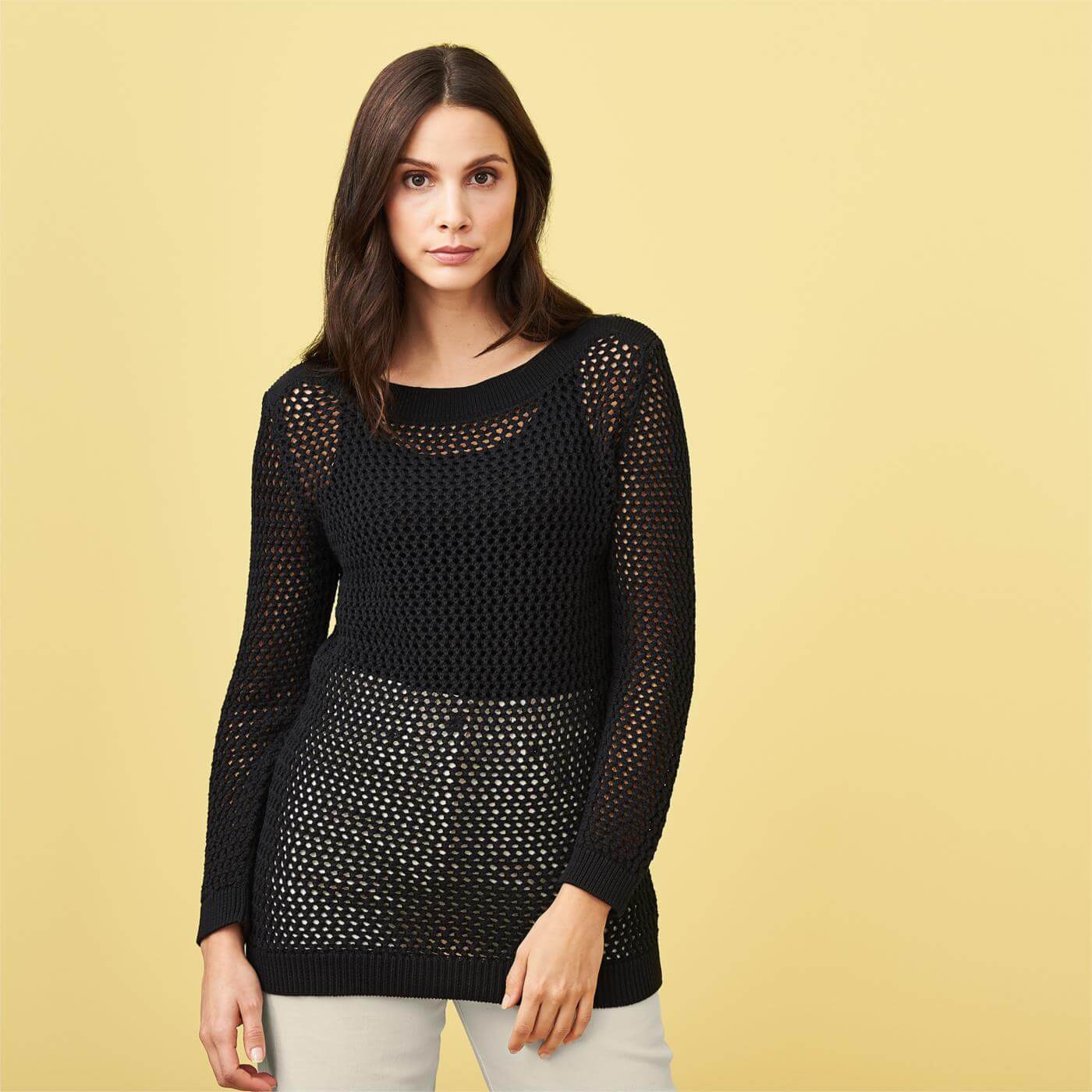 Crochet Sweater Black - **Only 1 Left - Size XS**