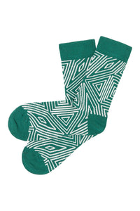 Tranquillo Geo Socks Green/White