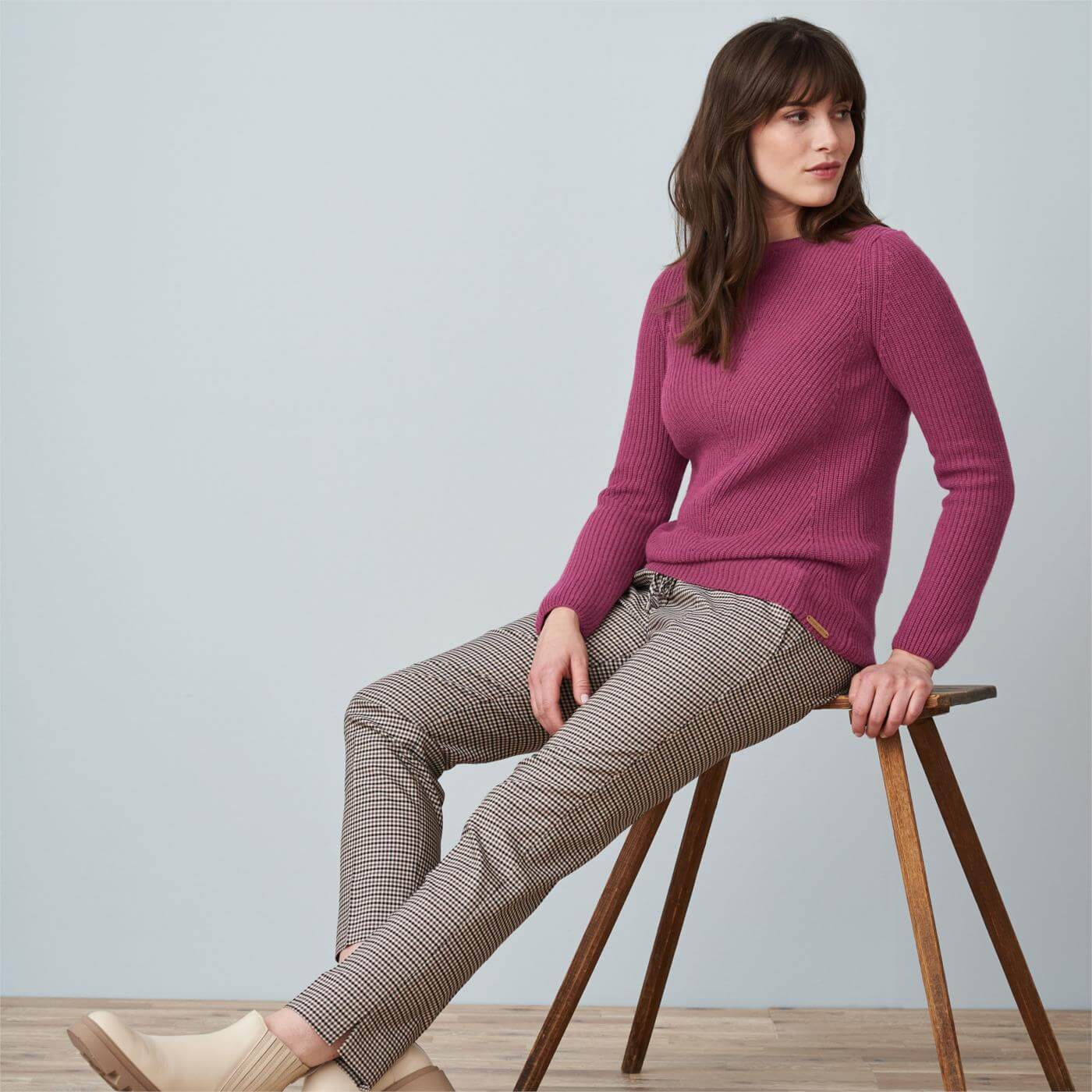 Organic Cotton/Wool Sweater Raspberry