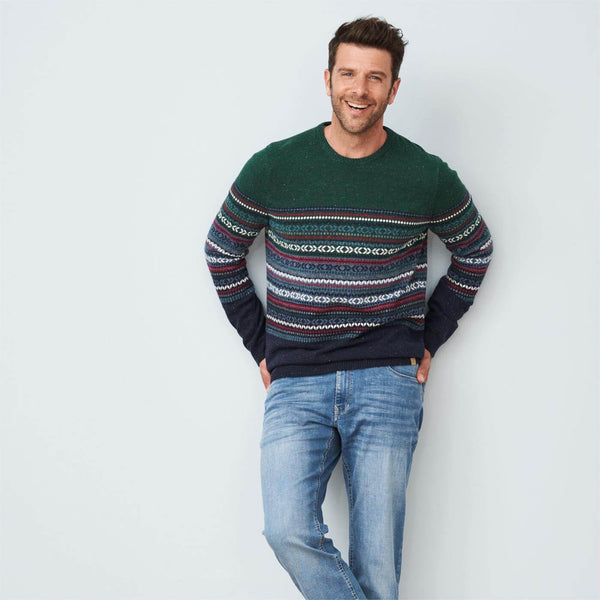 Merino Wool Fair Isle Crew Sweater