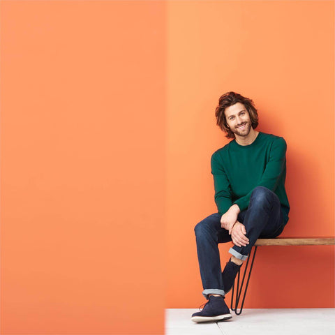 Organic Merino Wool Crew Sweater Forest Green