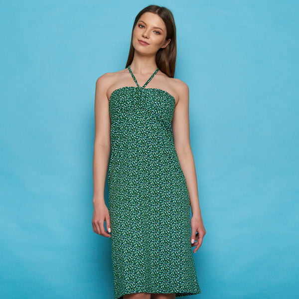 Halter Dress Green Print