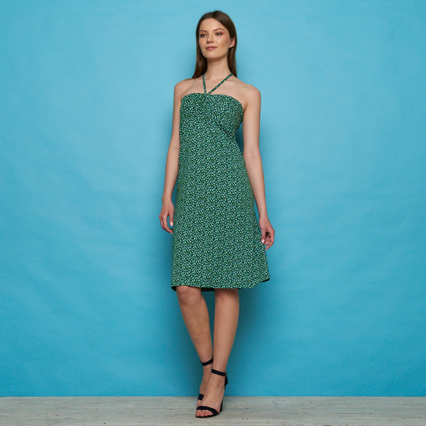 Halter Dress Green Print
