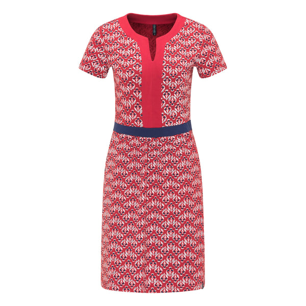 Organic Jersey Dress Red Print **Clearance Final Sale - Only One Left in XL**