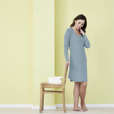 LC Stripe Organic Cotton Nightgown Blue