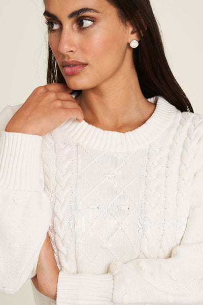 Cableknit Sweater Off White