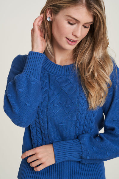 Cableknit Sweater Sapphire Blue