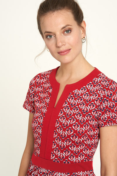 Organic Jersey Dress Red Print **Only One Left**